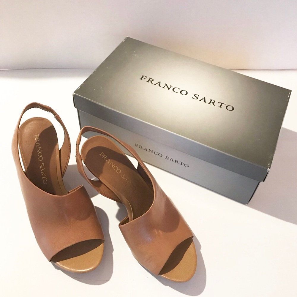 Franco Sarto Tan Wooden Wedges